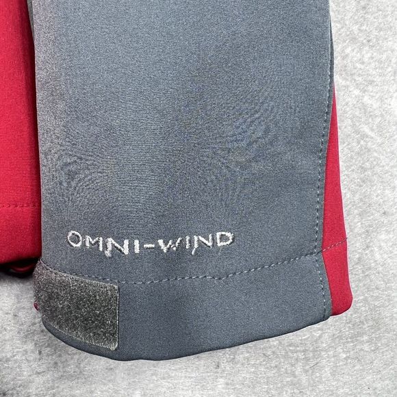 Columbia Jacket Mens Size M Medium Dark Red Omni-Wind Zip Up Jacket Fleece Lined - Picture 11 of 15